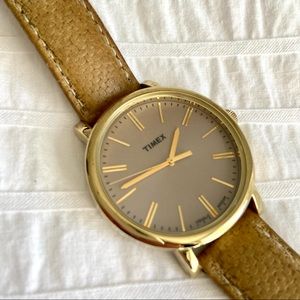 TIMEX Women’s watch | beige genuine leather strap